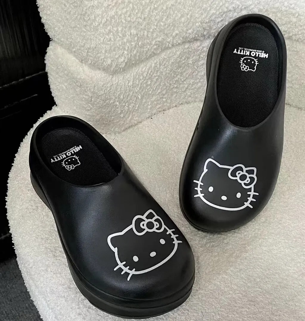 【逢甲 FUZZY】 Sanrio x Hello Kitty x Birkenstock 三麗鷗 凱蒂貓 厚底拖鞋 黑白 ST253428 黑彩 SY253414 正版授權