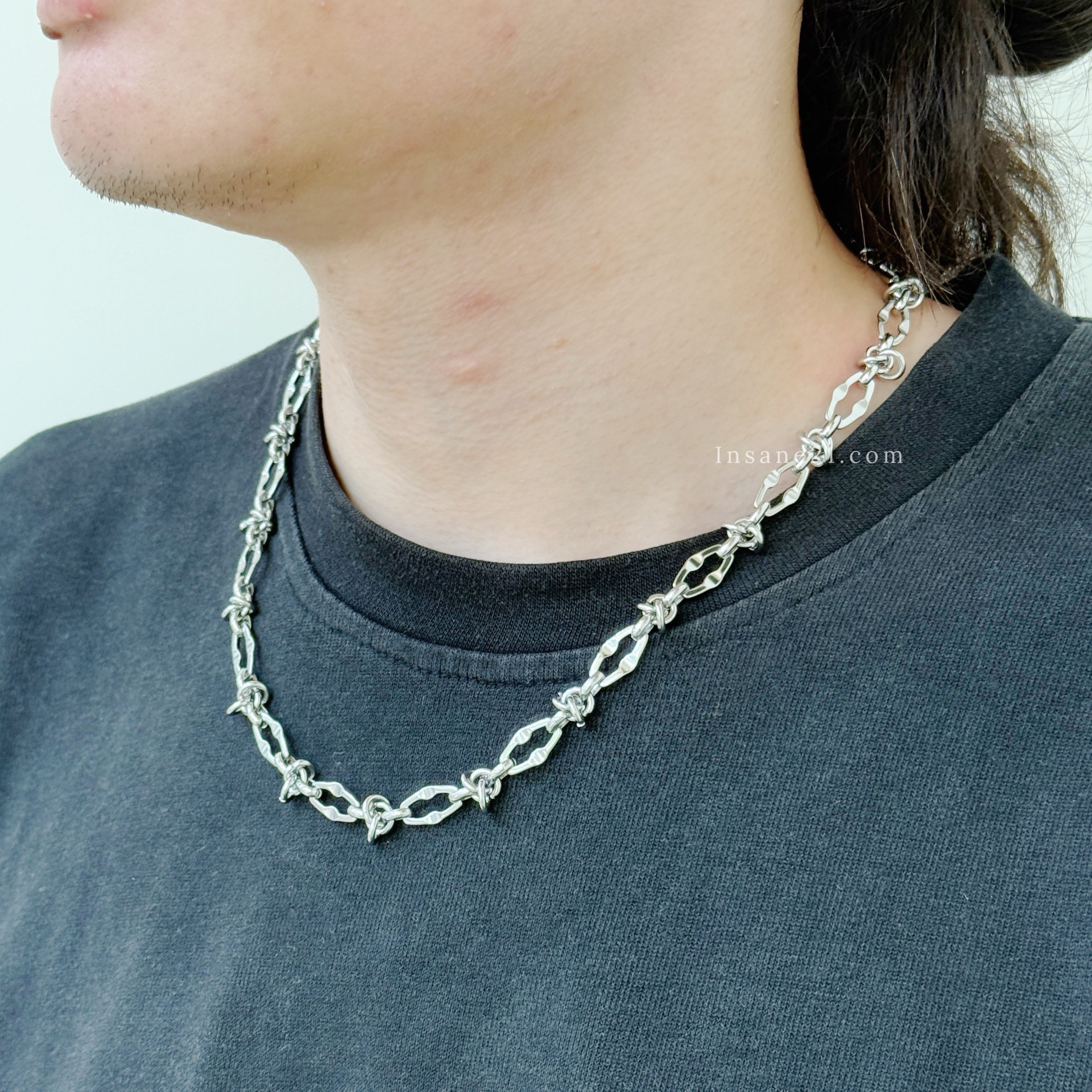 項鍊 荊棘 螺旋 打結 頸鏈 短鏈 銀