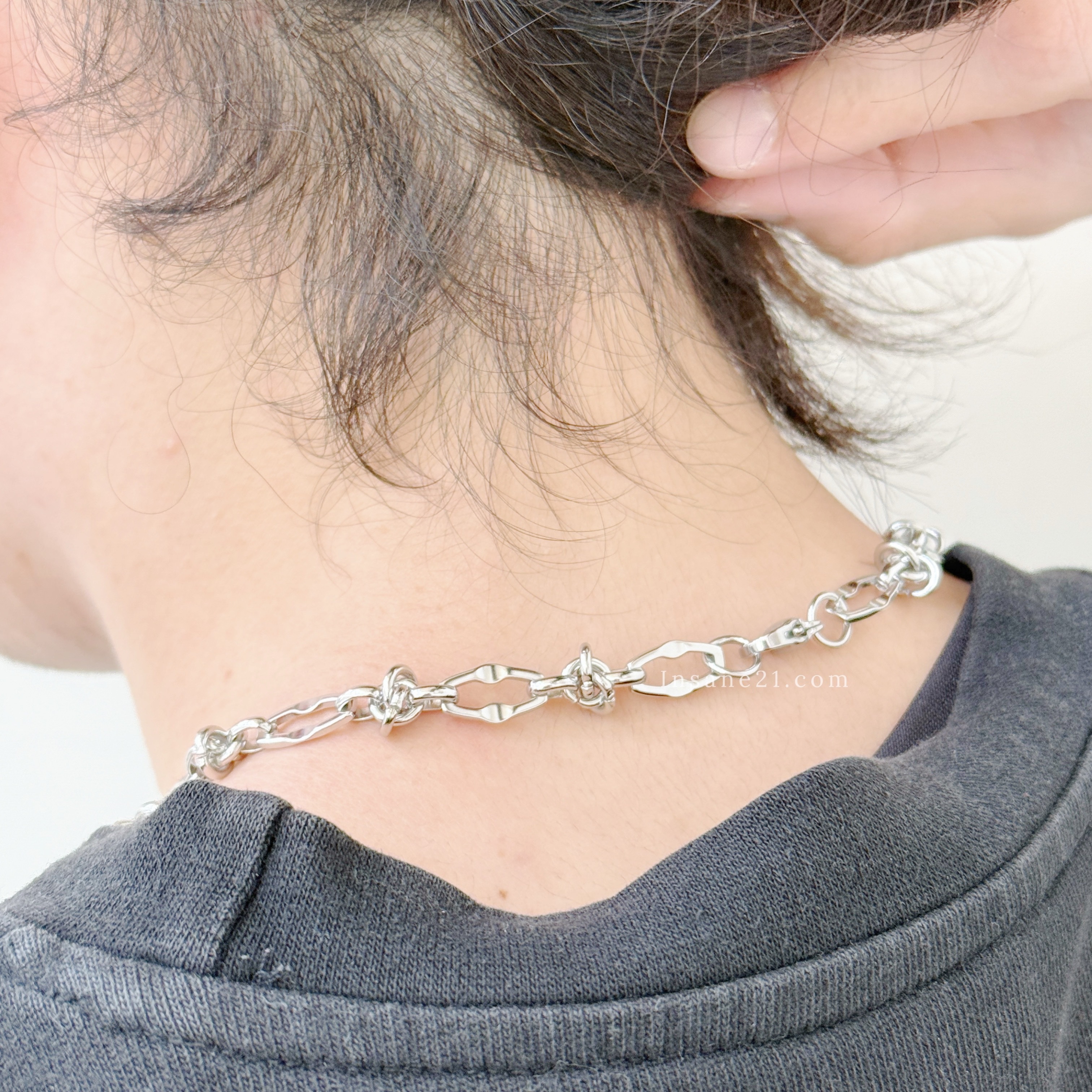 項鍊 荊棘 螺旋 打結 頸鏈 短鏈 銀