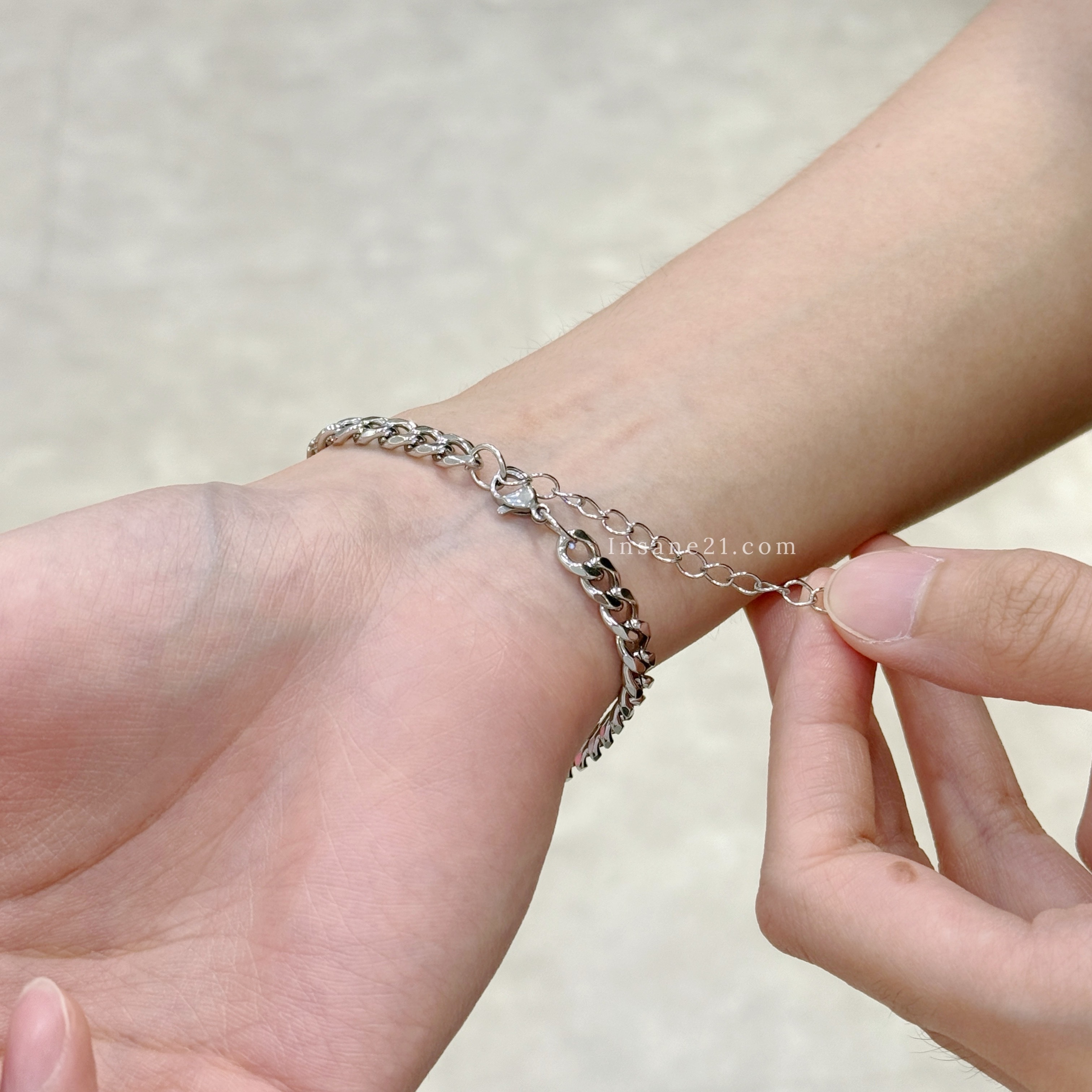 手鍊 光面方牌 簡約風 日常穿搭 飾品