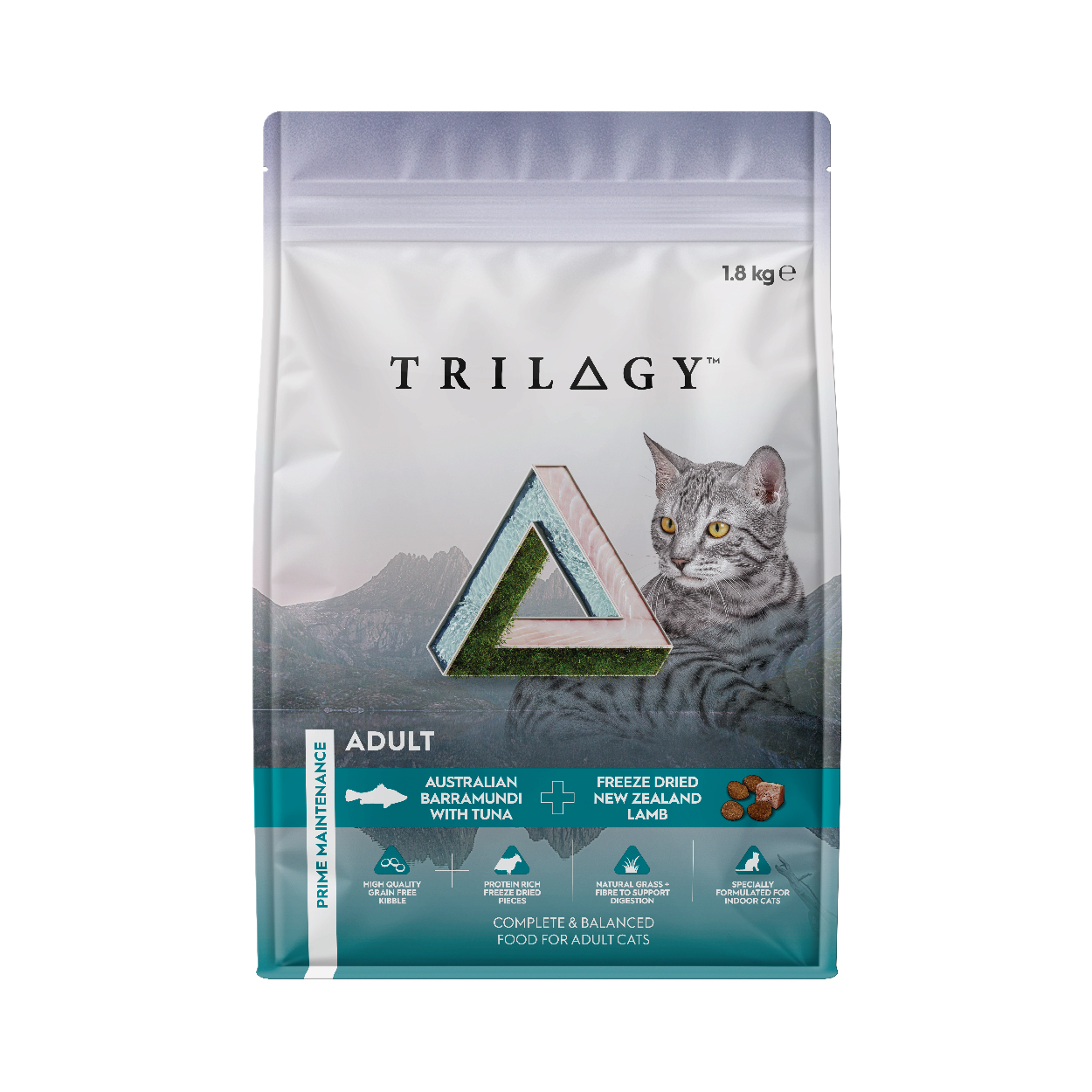 無穀物凍乾貓糧-尖吻鱸魚及吞拿魚+羊肺凍乾 (1.8kg)