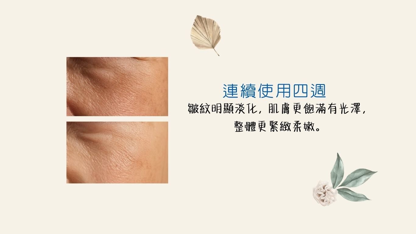 Lottee House 檀香抗氧面霜使用四週前後對比,細紋淡化,肌膚更緊緻光澤