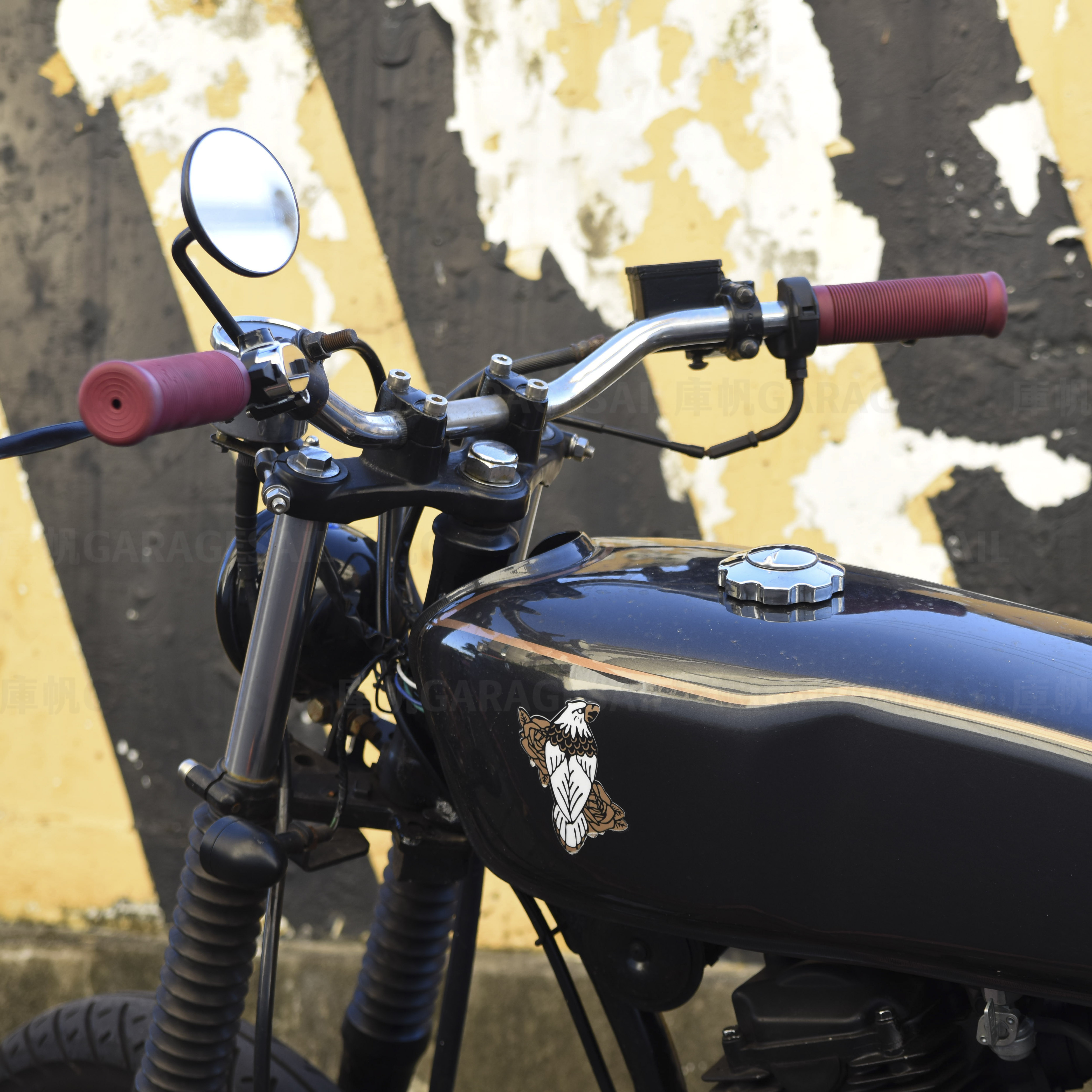 橡膠 握把套 橫條紋 - 酒紅