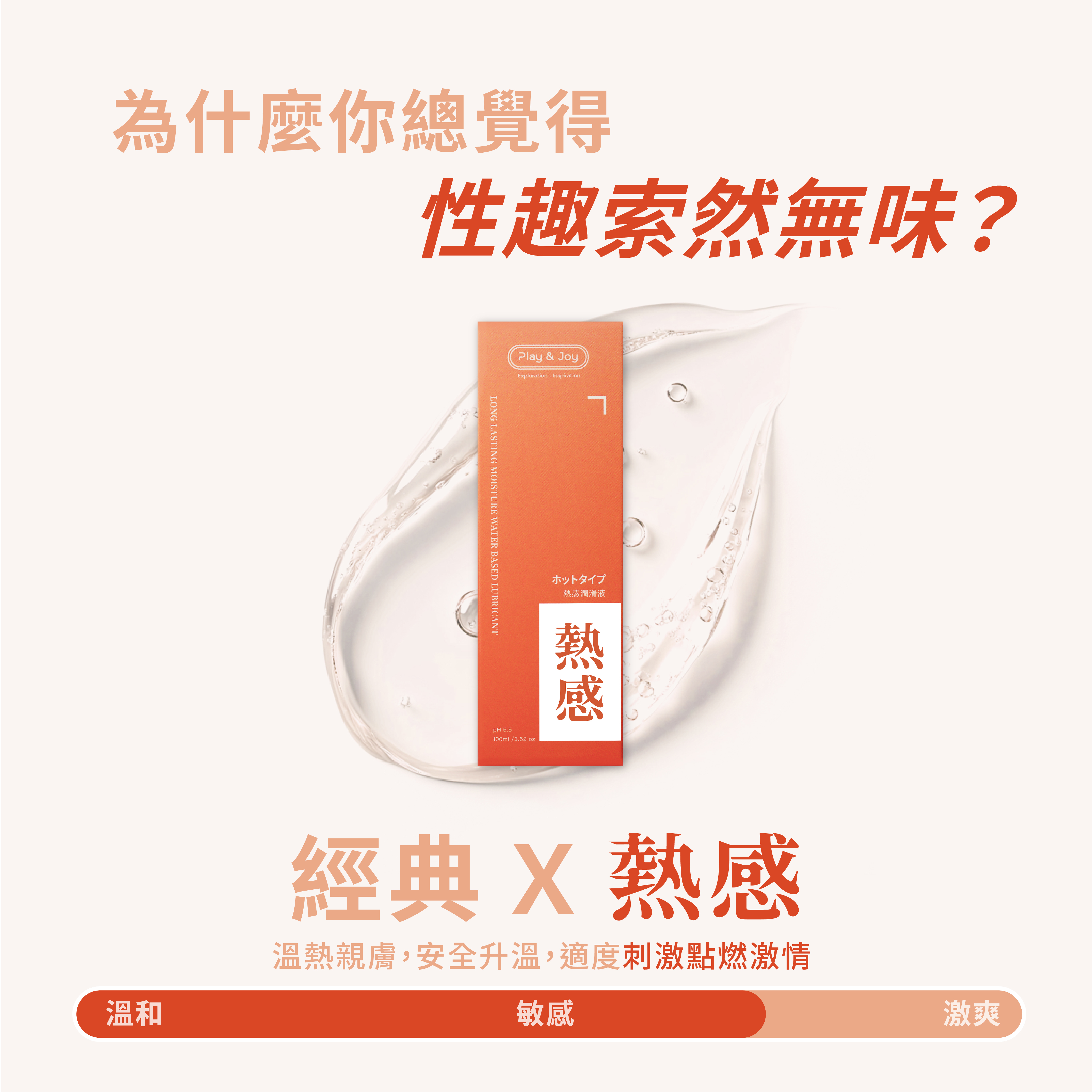 熱感基本型潤滑液,PLAY&JOY,PLAY&JOY 潤滑液,潤滑液,水性潤滑液,矽性潤滑液,高潮液,潤滑液膠囊,隱形潤滑液膠囊,男性清潔乳,男性養護液,口交液,玫瑰緊實潤滑液,古龍激熱加強液,