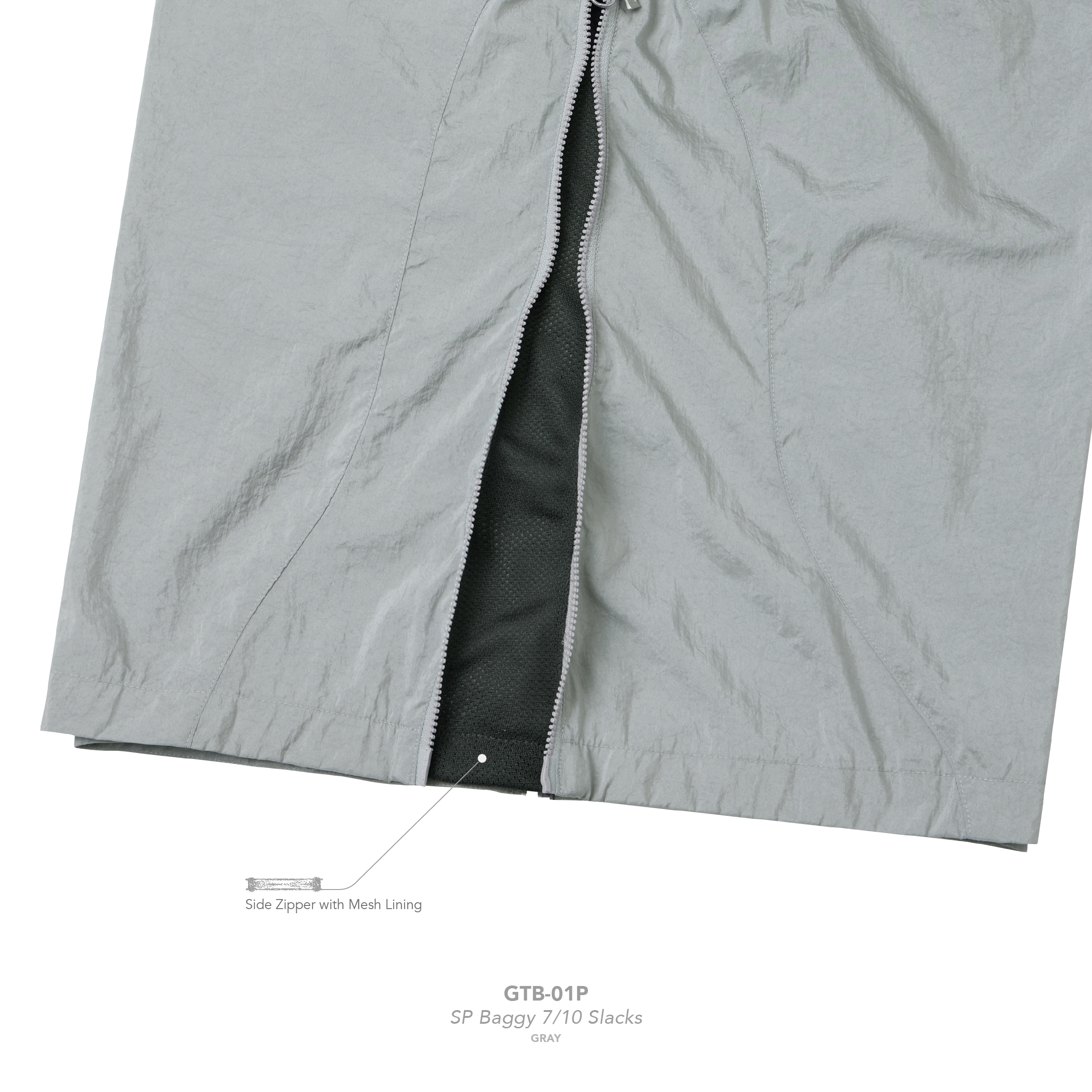 GTB-01P” SP Baggy 7/10 Slacks - Gray