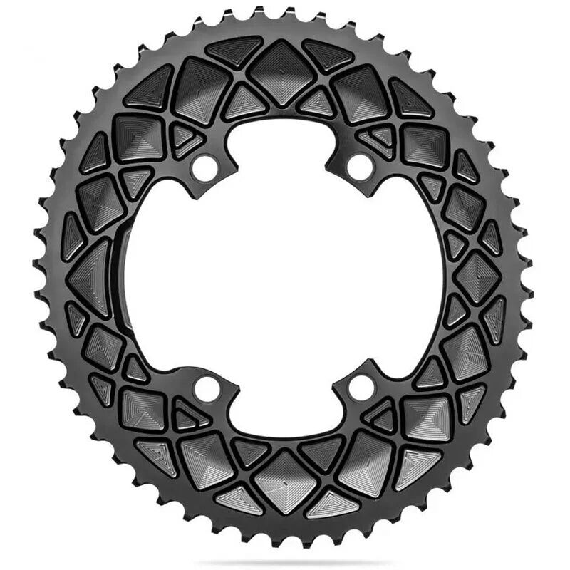 AbsoluteBlack Premium Oval 2X BCD110X4 Road Chainring (For Shimano)