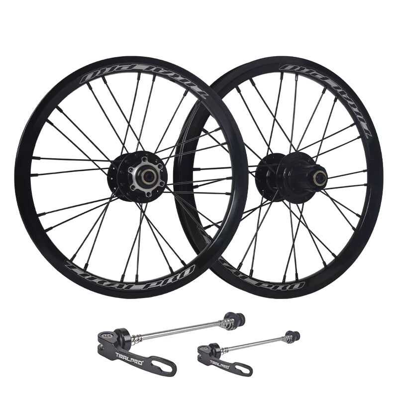 TIRALPRO折疊車碟煞車輪組16吋305軸承5培林144響拋光星芒輪