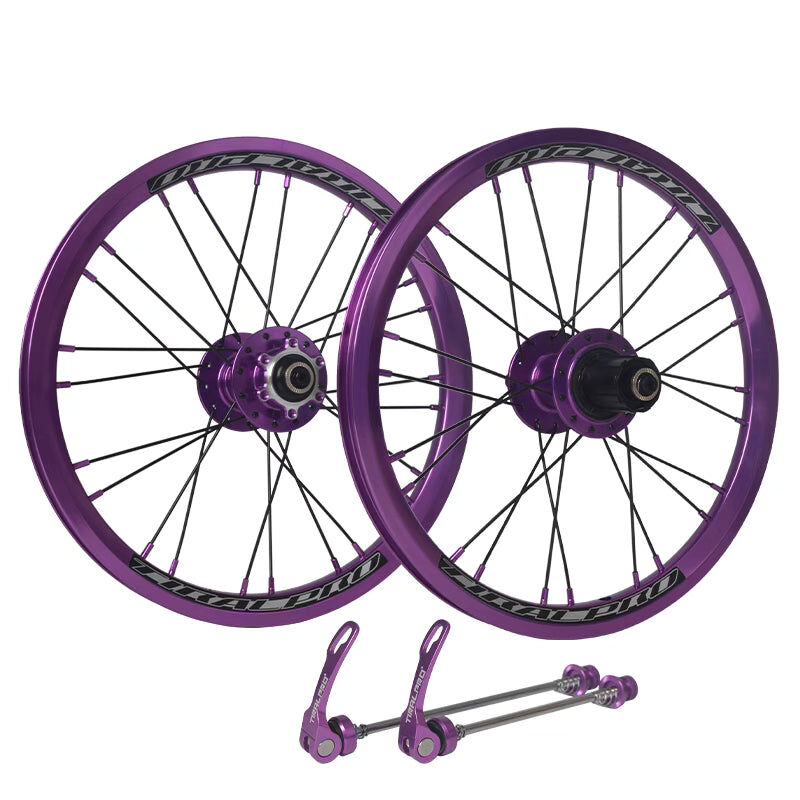 TIRALPRO折疊車碟煞車輪組16吋305軸承5培林144響拋光星芒輪