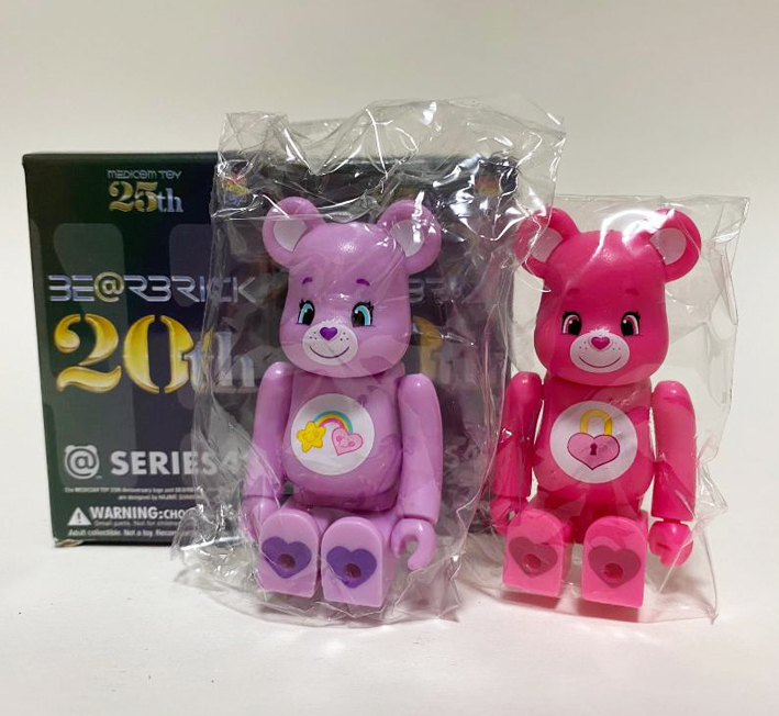 BEARBRICK 100% SERIES 43 ANIMAL Secret Care Bears Pink & Care Bears Purple