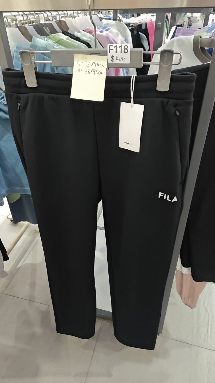 [K] FILA BLACK MEN'S DOUBLE WEAVE TRAINING PANTS, FS2FPE1201M-BLK (F118)