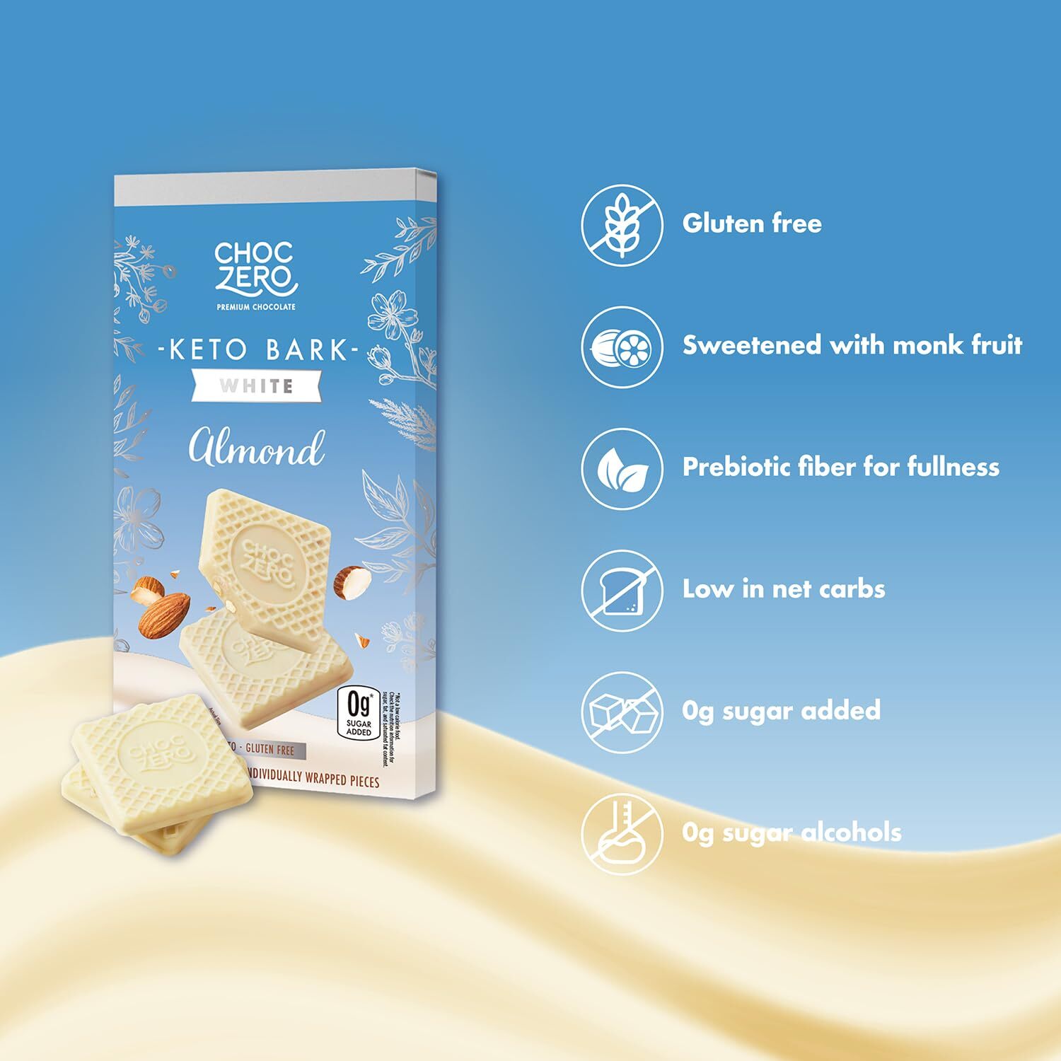 【限量】Choczero 白朱古力塊 杏仁味 90g