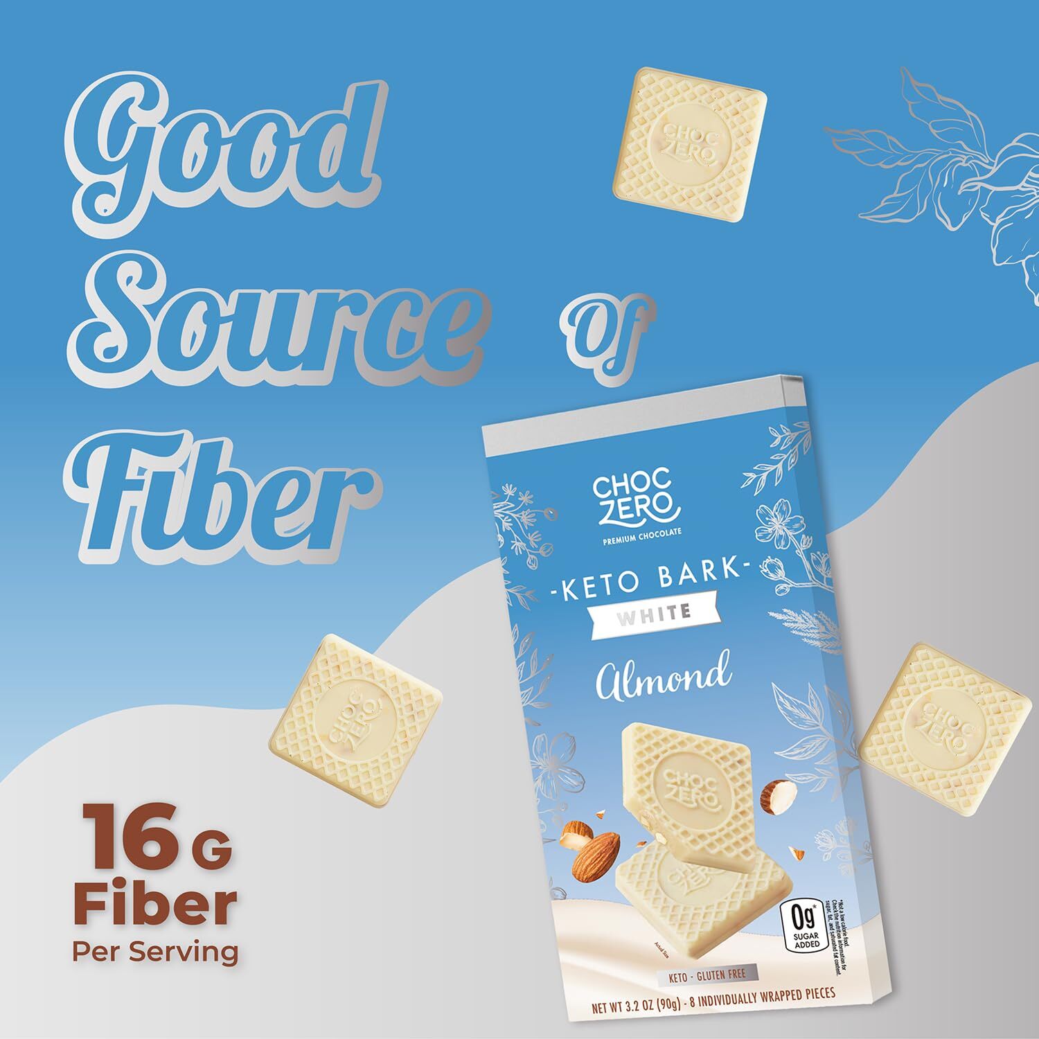 【限量】Choczero 白朱古力塊 杏仁味 90g