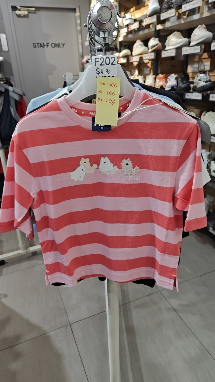 [K] FILA PRD KID'S TD STRIPED 7/8 SLEEVE T-SHIRT, FK2RLG1401X-PRD (F202)