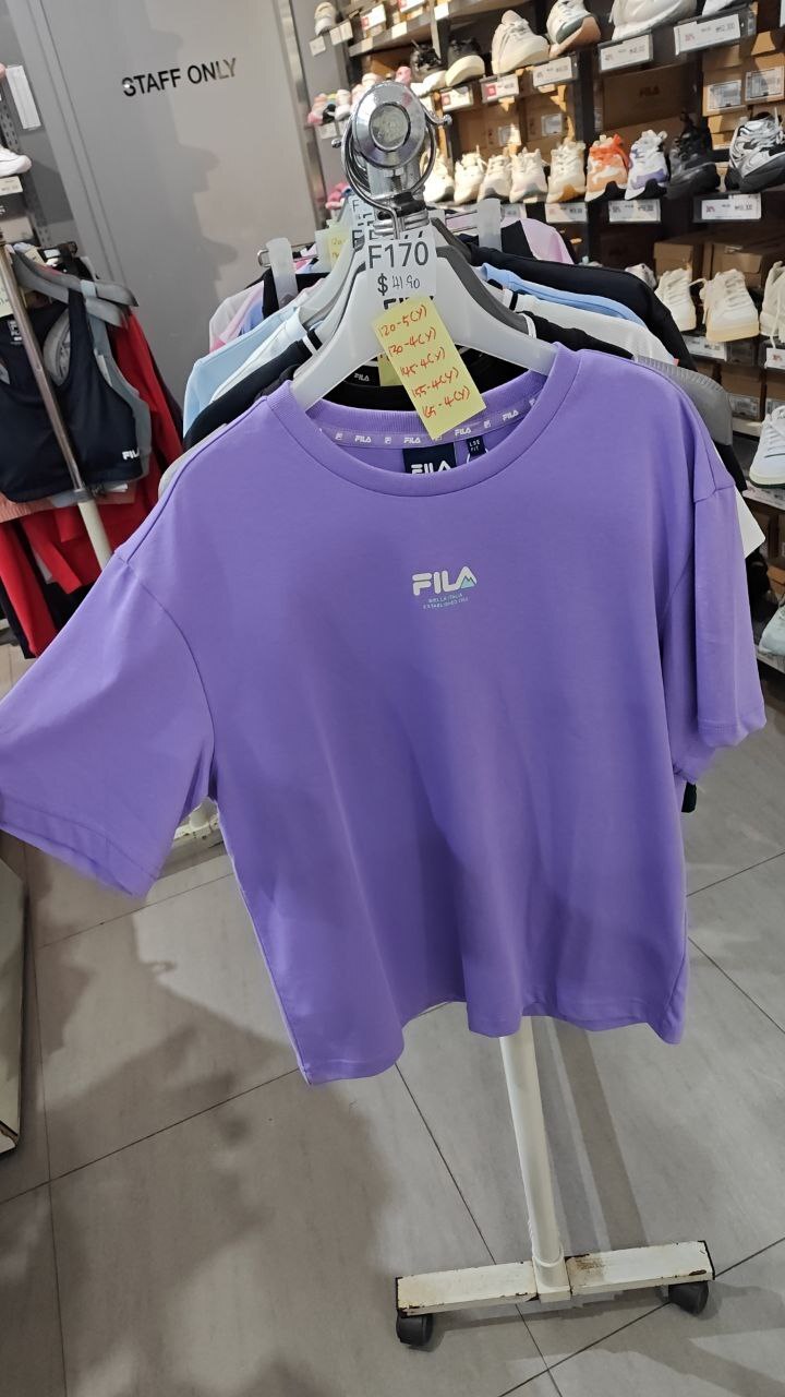 [K] FILA PUE KID'S CAMPING SLEEVE LABEL POINT T-SHIRT, FK2RSG2S03X-PUE (F170)