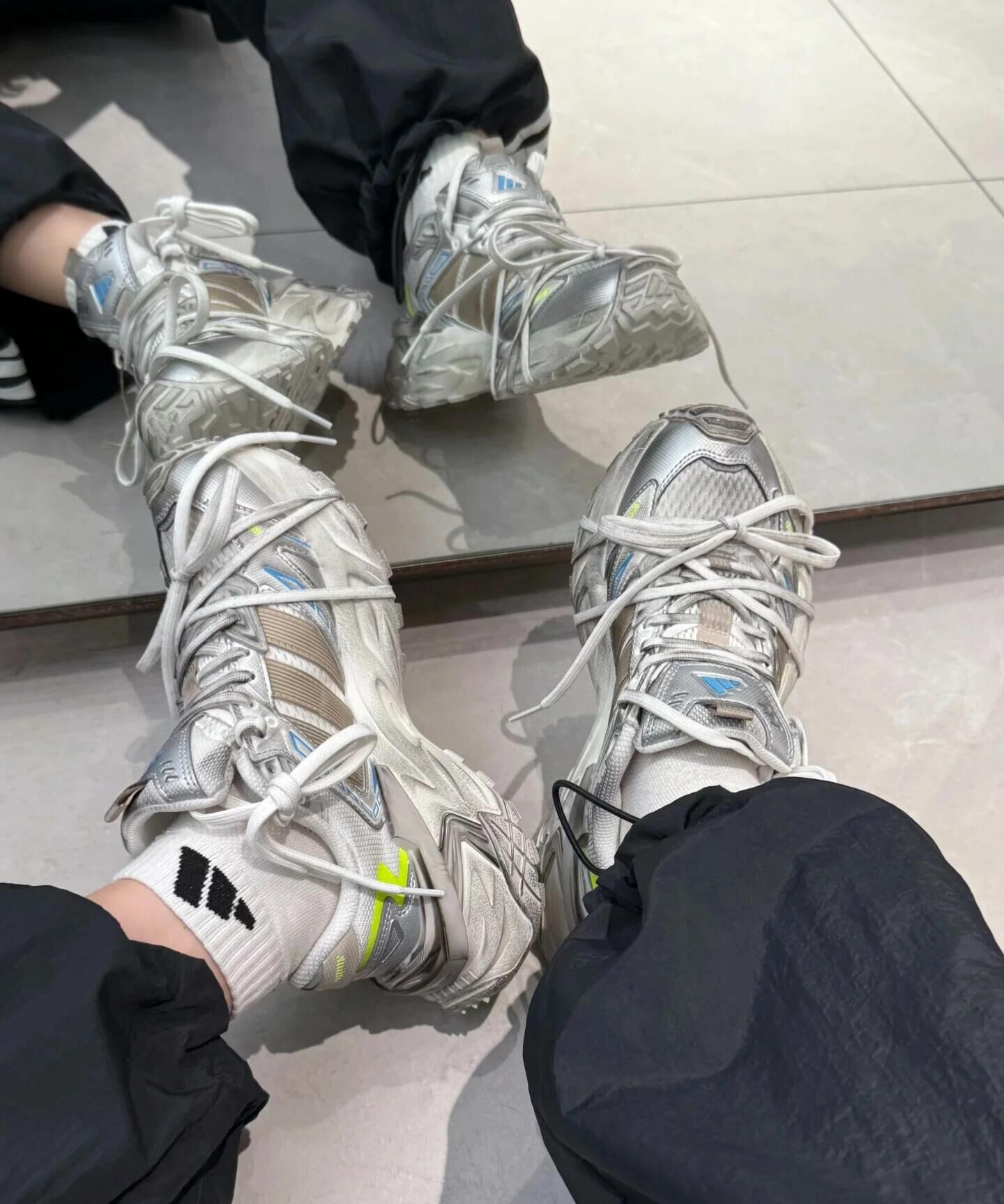 Adidas XLG Storm  銀白色 髒灰色 髒髒鞋 復古 老爹鞋 機甲鞋 JQ1667/預購