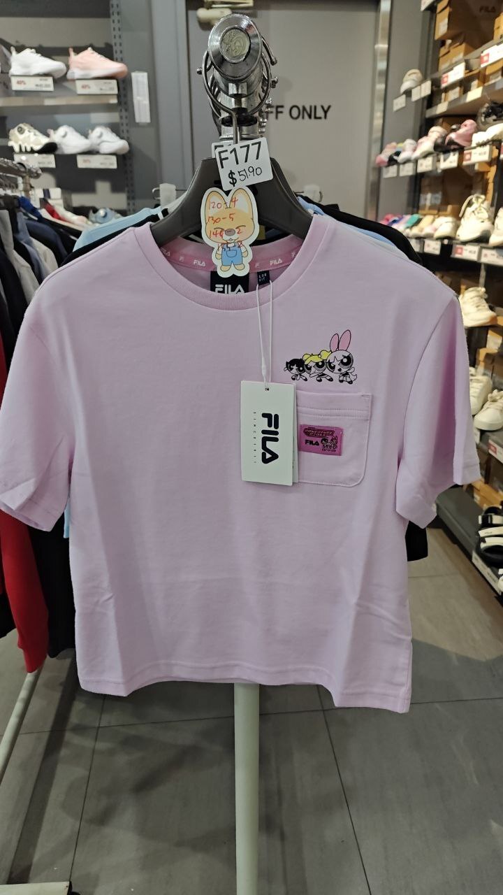 [K] FILA LAC KID'S POWERPUFF GIRLS POCKET T-SHIRT, FK2RSG2P01F-LAC (F177)