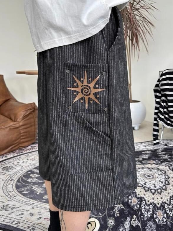 直紋圖案短褲 TAC-0277P