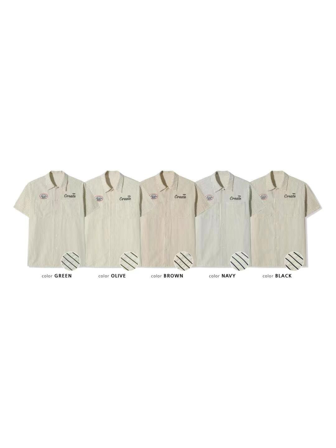 英文字直間短袖恤衫 TAC-0280S