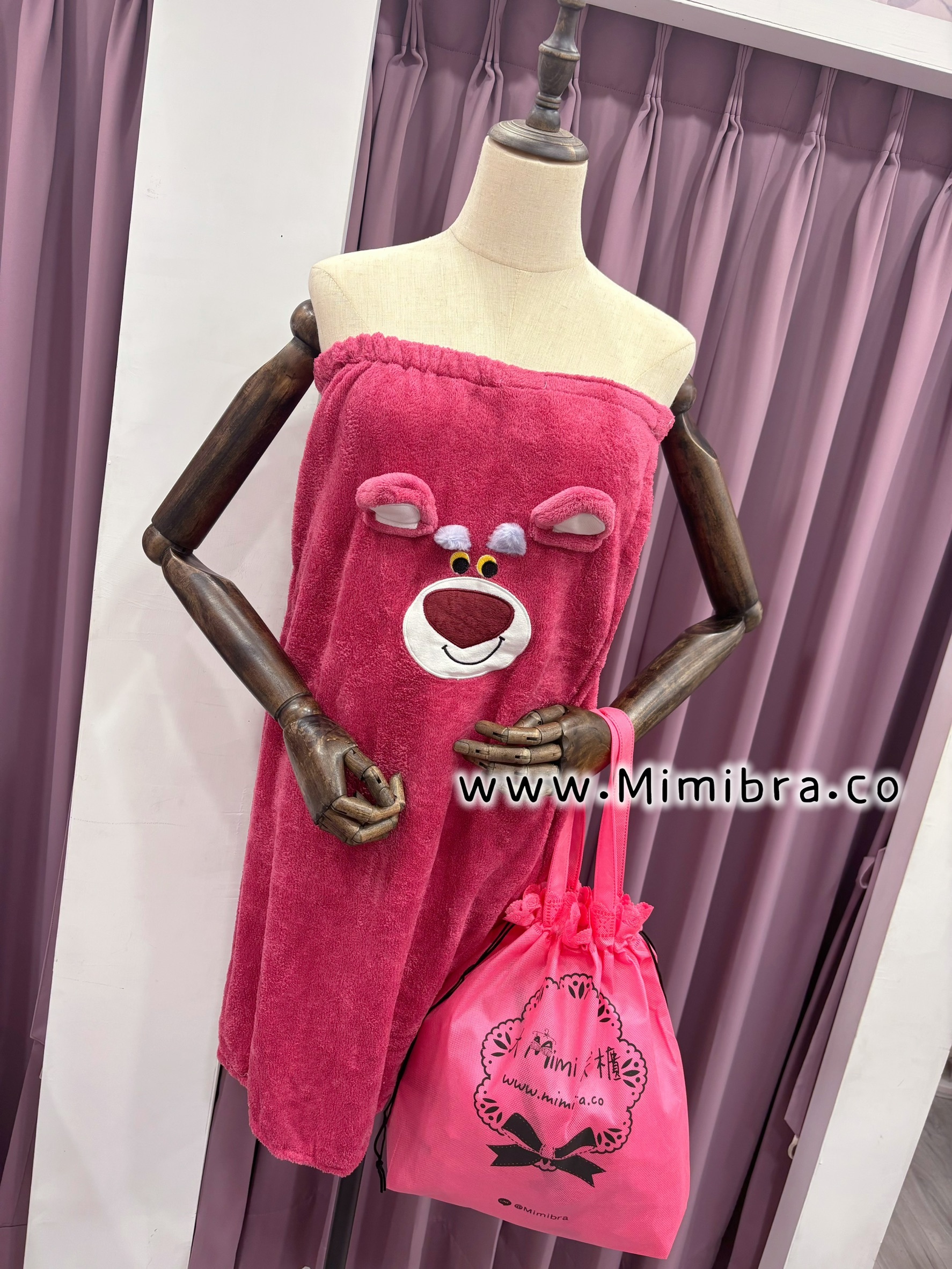 草莓熊抱哥吸水浴巾裙