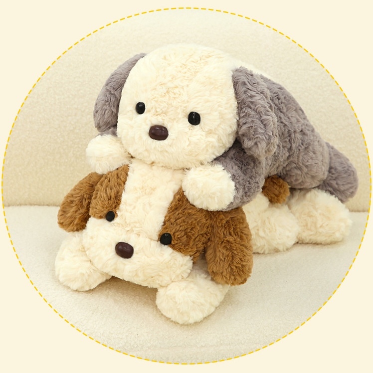 《08190》捲捲Q毛趴狗狗毛絨玩偶