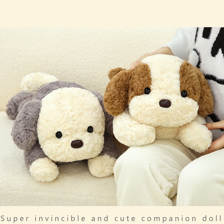 《08190》捲捲Q毛趴狗狗毛絨玩偶