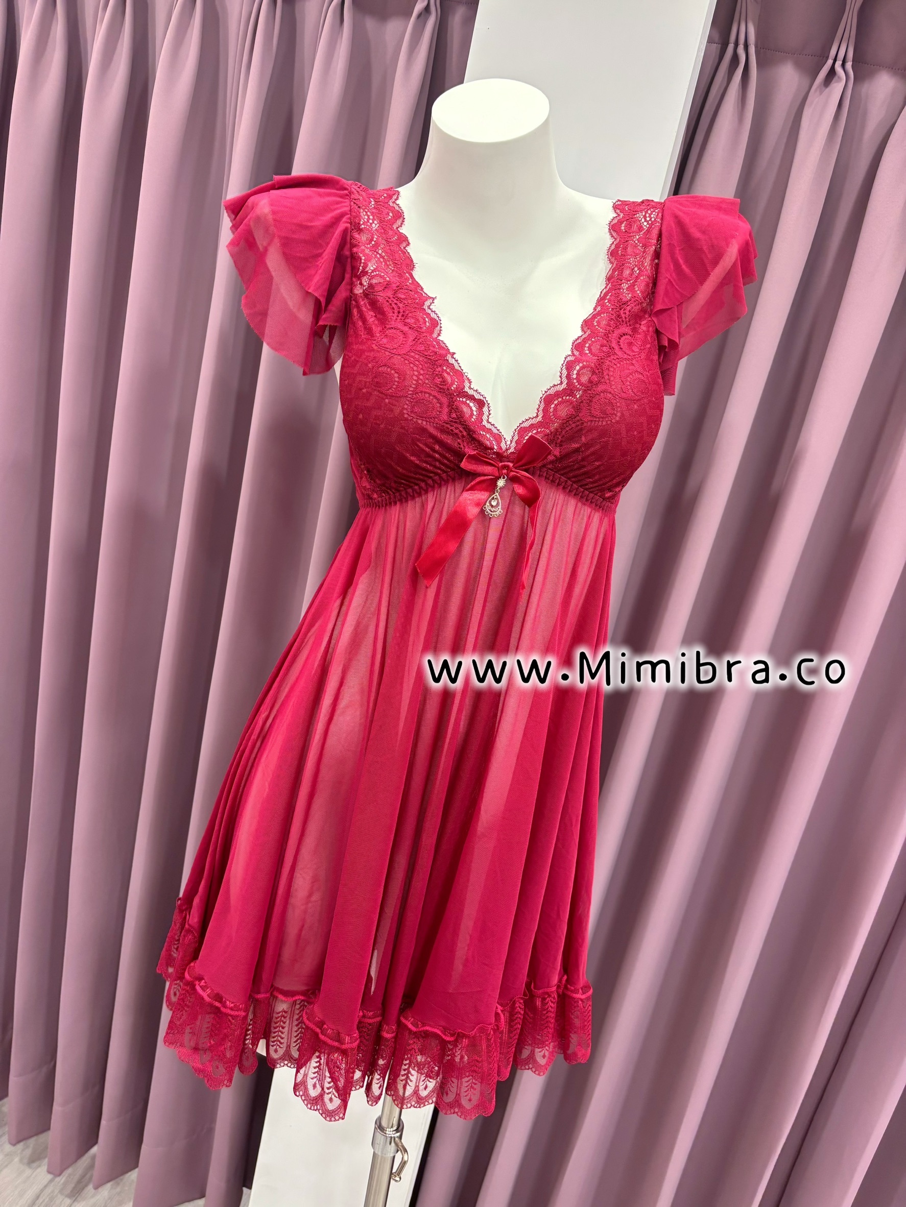 蕾絲寬袖圓裙性感睡衣