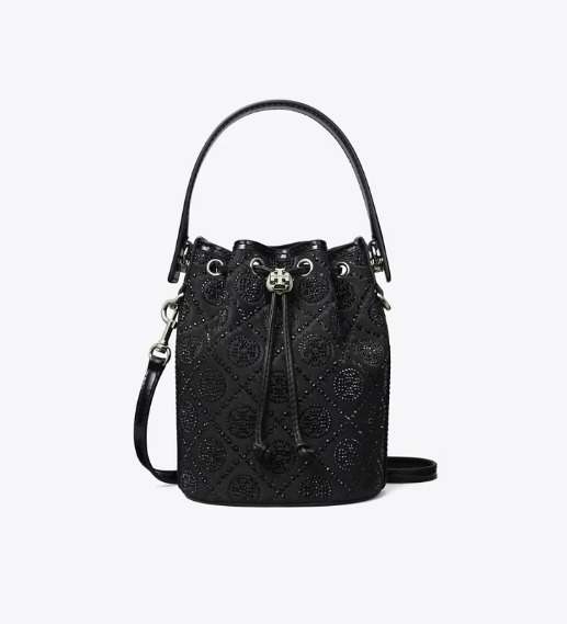 【預購】TORY BURCH G081876 T MONOGRAM EMBELLISHED MINI BUCKET BAG