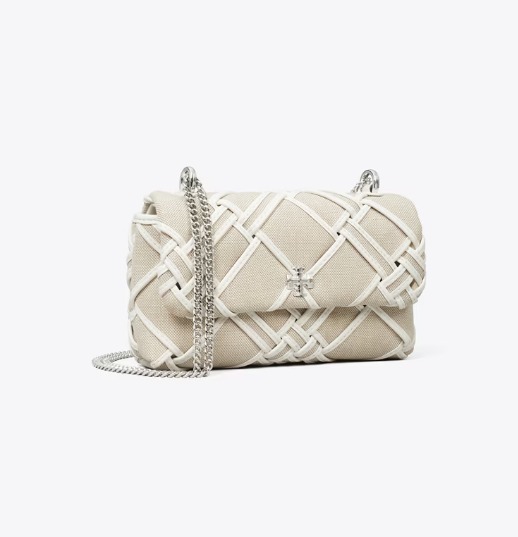 【預購】TORY BURCH G081877 MINI KIRA WOVEN CANVAS FLAP BAG
