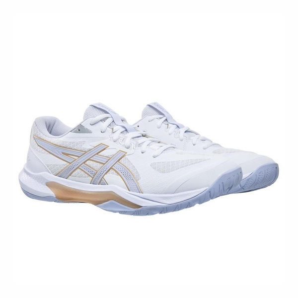 Asics GEL-Tactic 13 2E 1073A084-102 女 排球鞋 寬楦 穩定 包覆 回彈 白 金