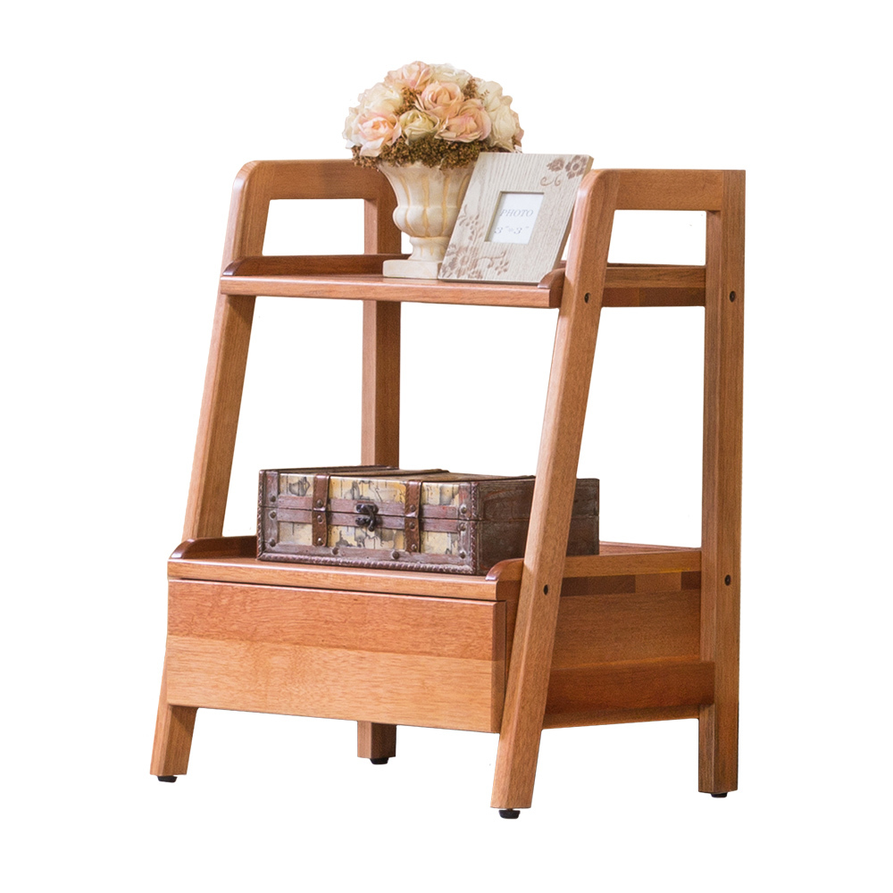 維納1.8尺全實木單抽二層多功能收納置物架/書架