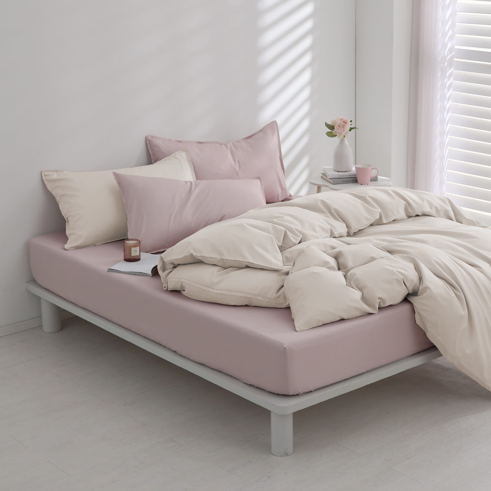 300織精梳純棉｜100%純棉｜雙色配｜麥芽米ｘ暮眠粉