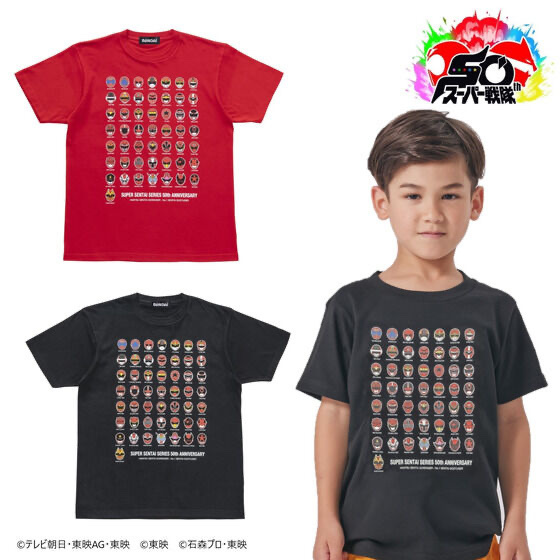 242409 Pbandai 預訂 2026/1月 スーパー戦隊50周年記念　歴代レッド　Tシャツ（こども用）童裝