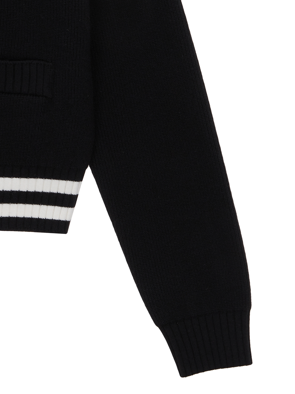 SPELL POINT STRIPE KNIT CARDIGAN IN BLACK
