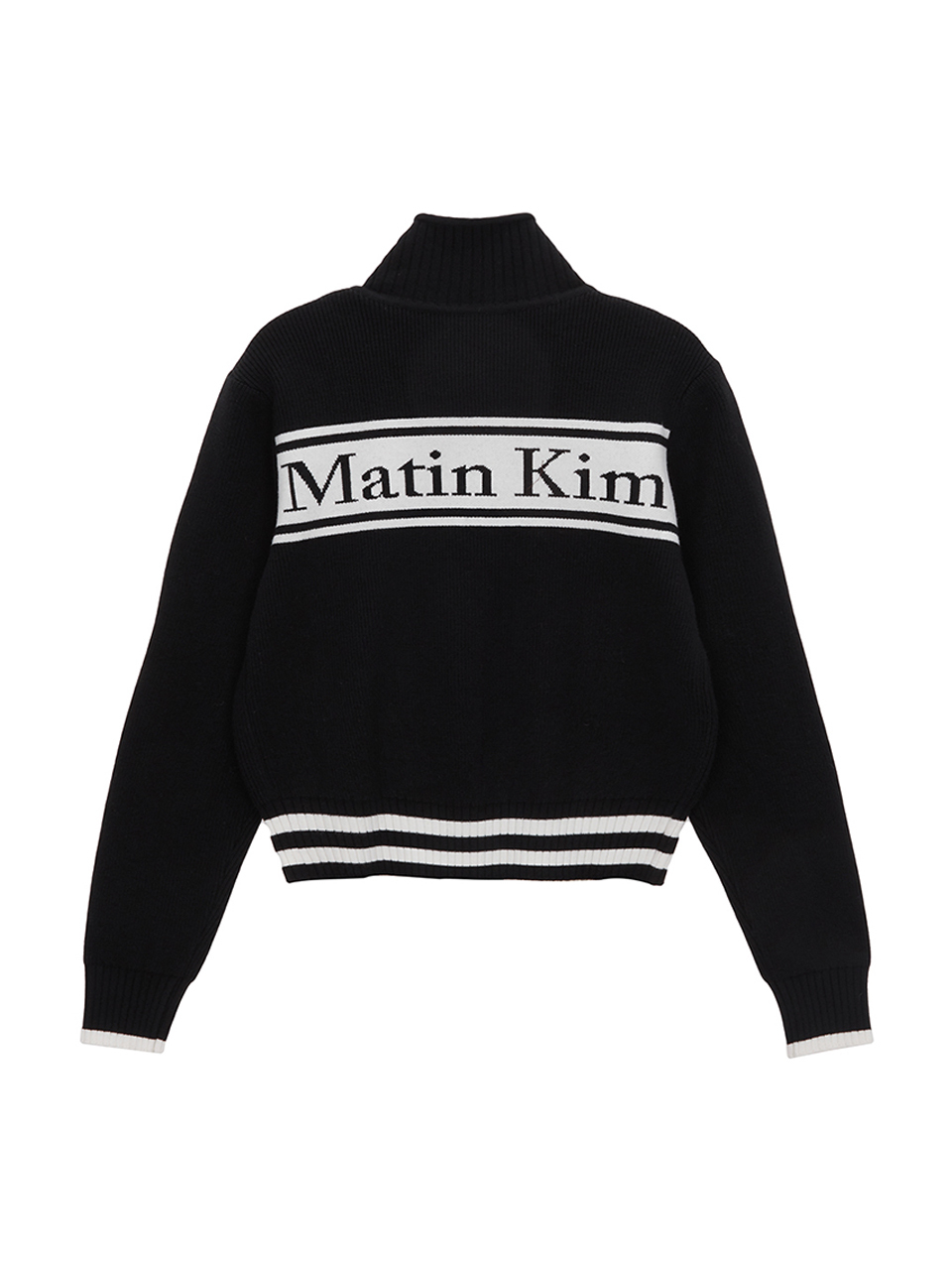 條紋針織外套 黑色