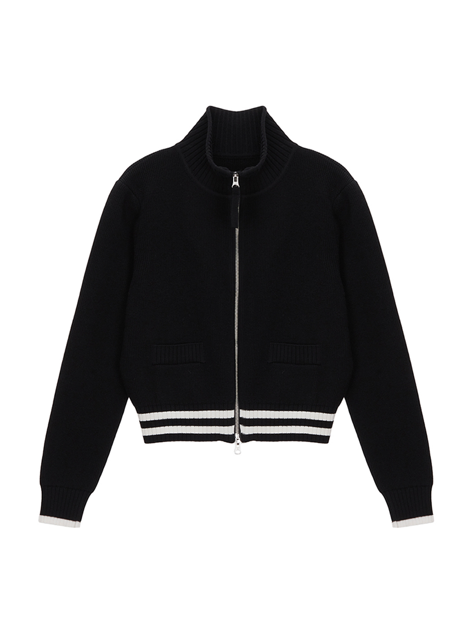 條紋針織外套 黑色