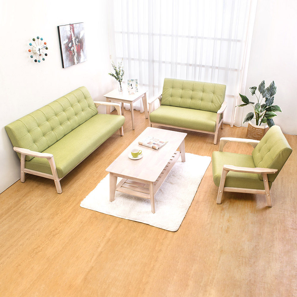 森克實木貓抓皮沙發客廳組(1+2+3人+大小茶几)(洗白色)(四色可選)