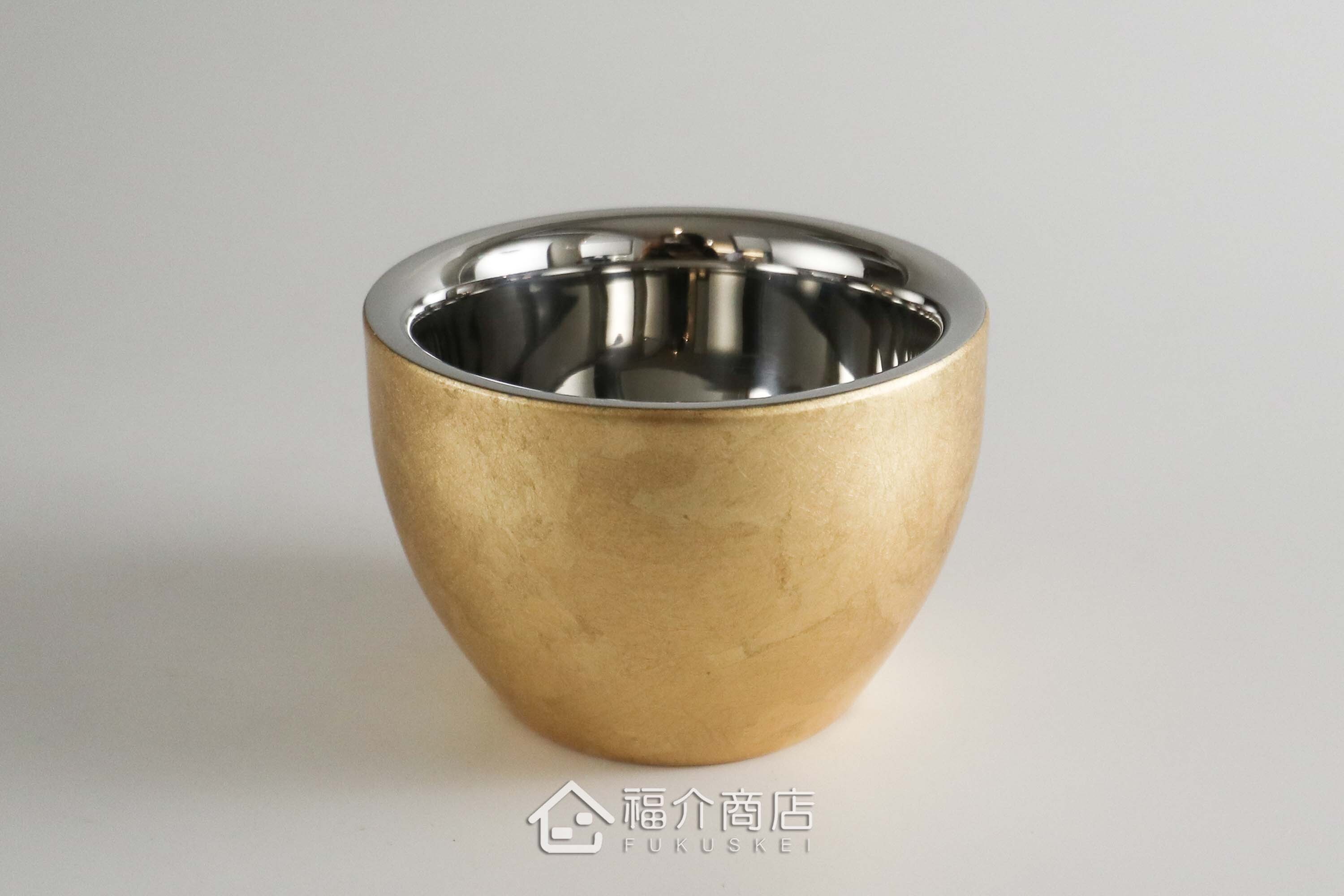 用於盛裝茶或飲料用的金箔造型不鏽鋼材質雙層多用杯