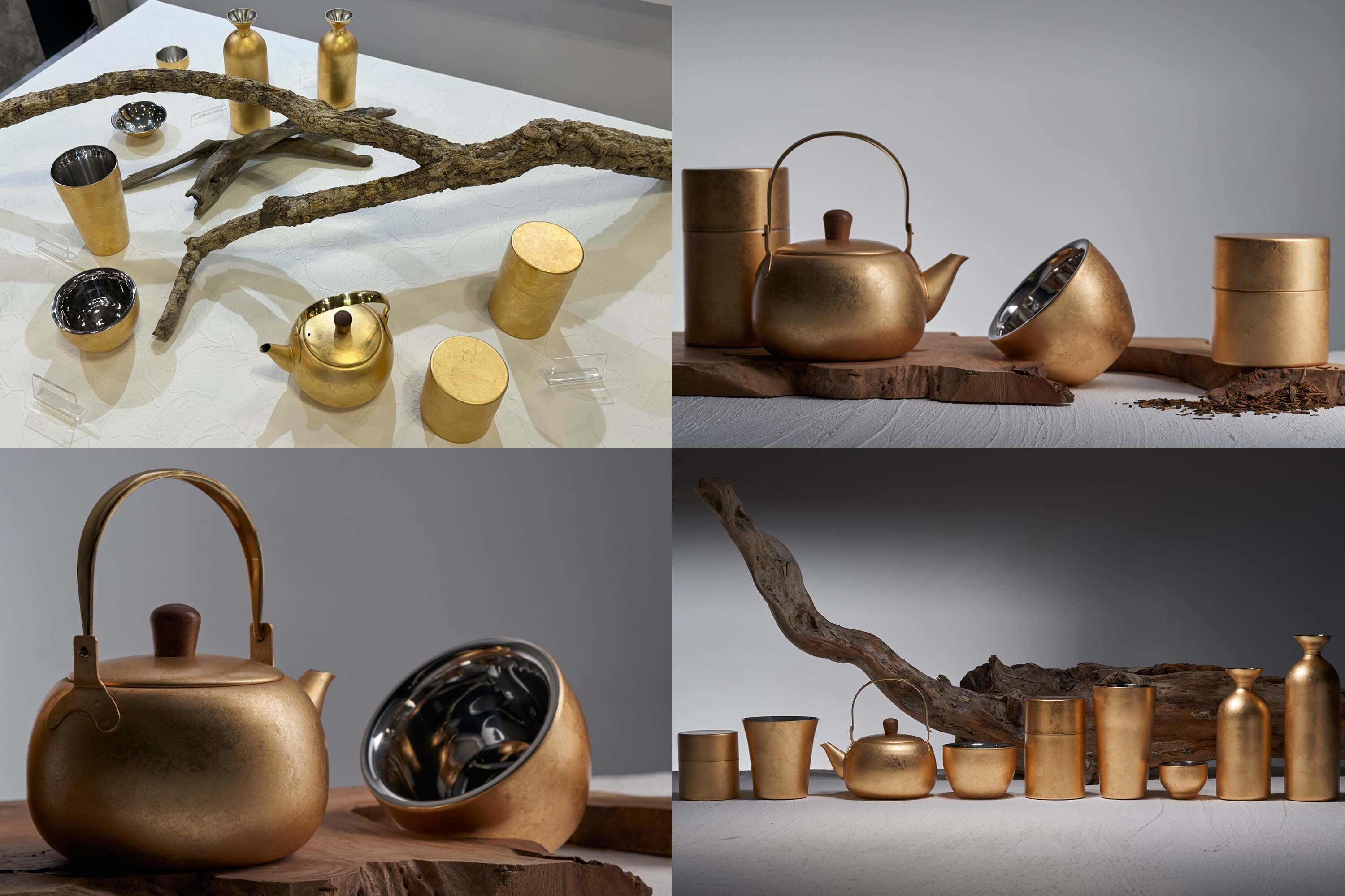 用於盛裝茶或飲料用的金箔造型不鏽鋼材質雙層多用杯