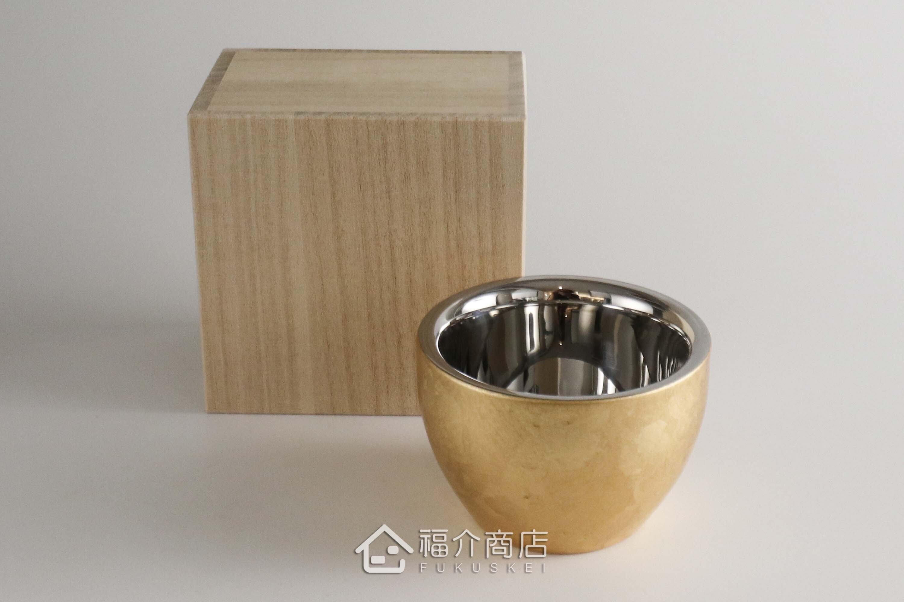 用於盛裝茶或飲料用的金箔造型不鏽鋼材質雙層多用杯