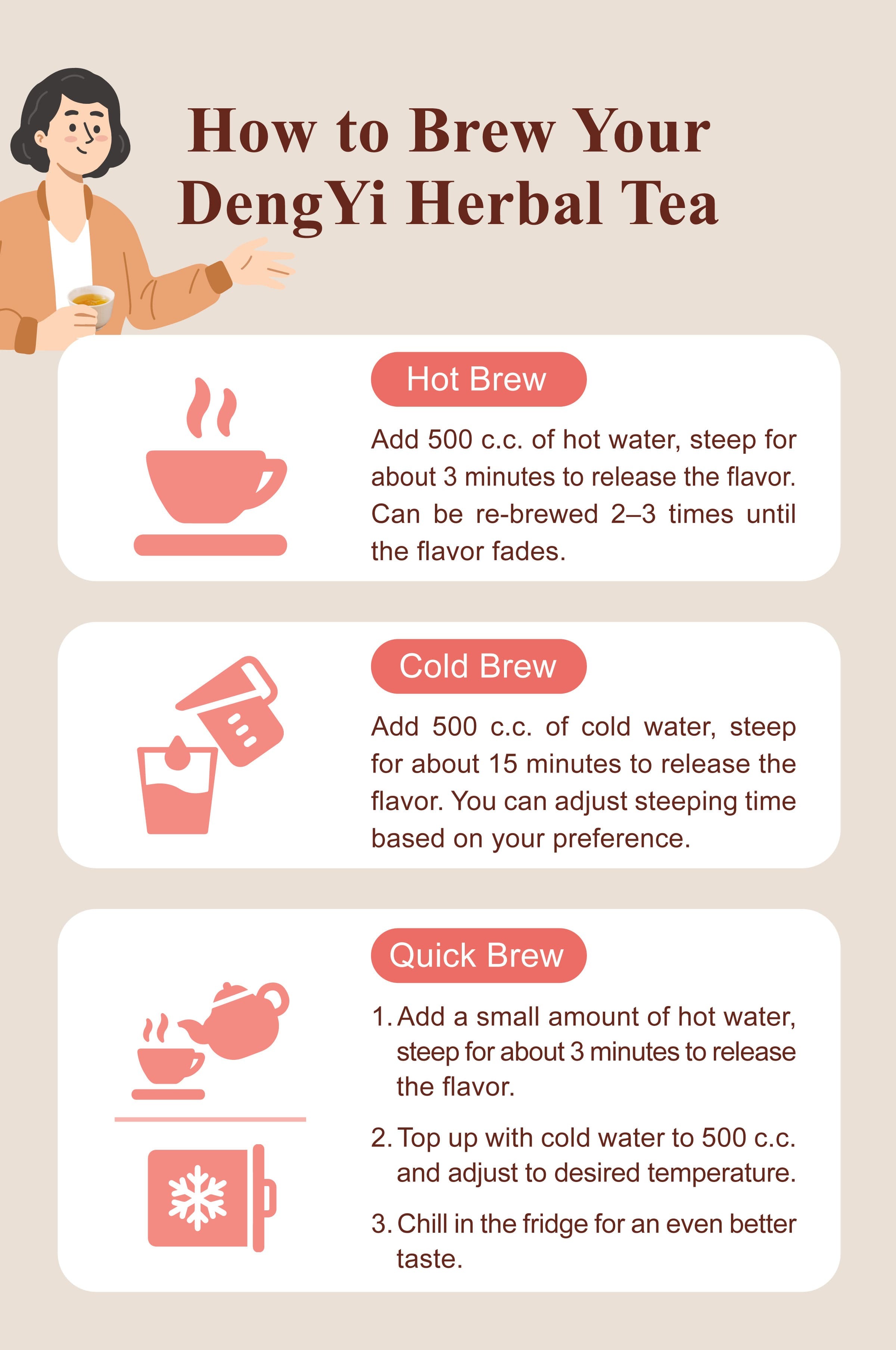 Dengyi Herbal Tea Brewing Instructions