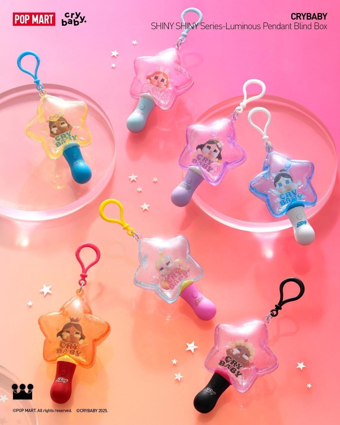 POP MART 泡泡瑪特 POPMART CRYBABY SHINY SHINY 系列 哭娃 閃亮發光掛件 小夜燈