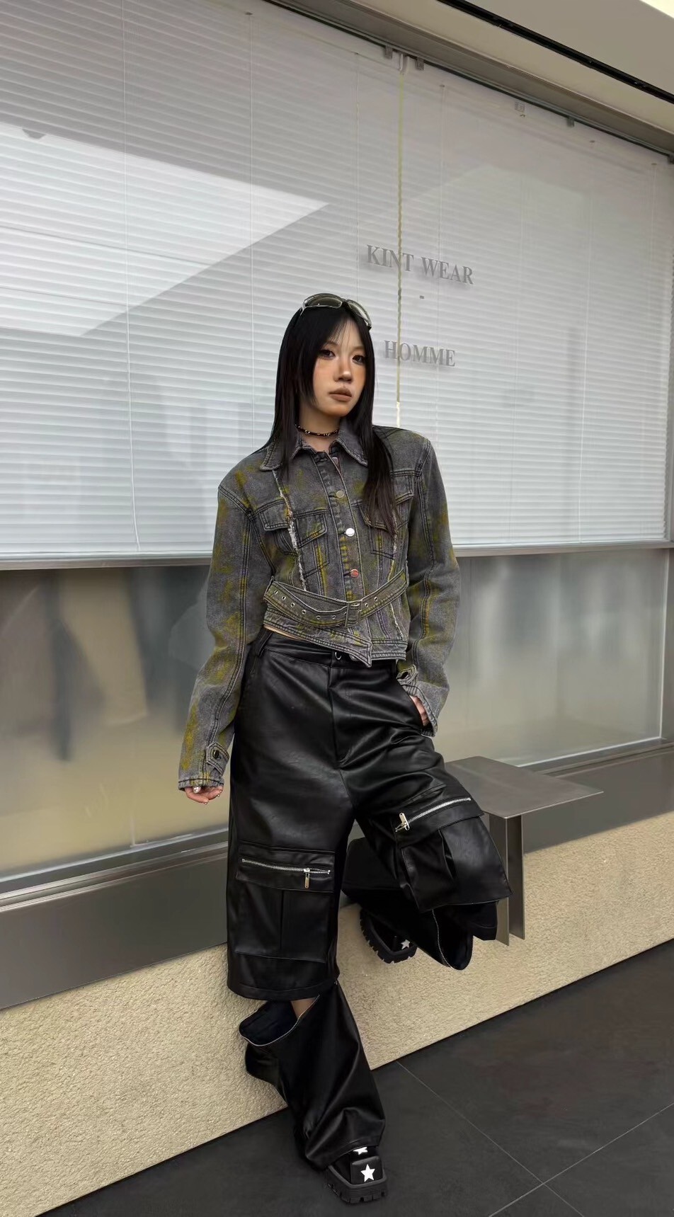 可拆卸造型皮褲