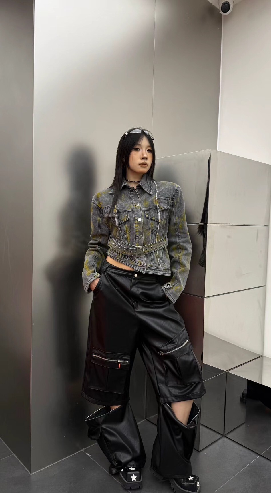 可拆卸造型皮褲