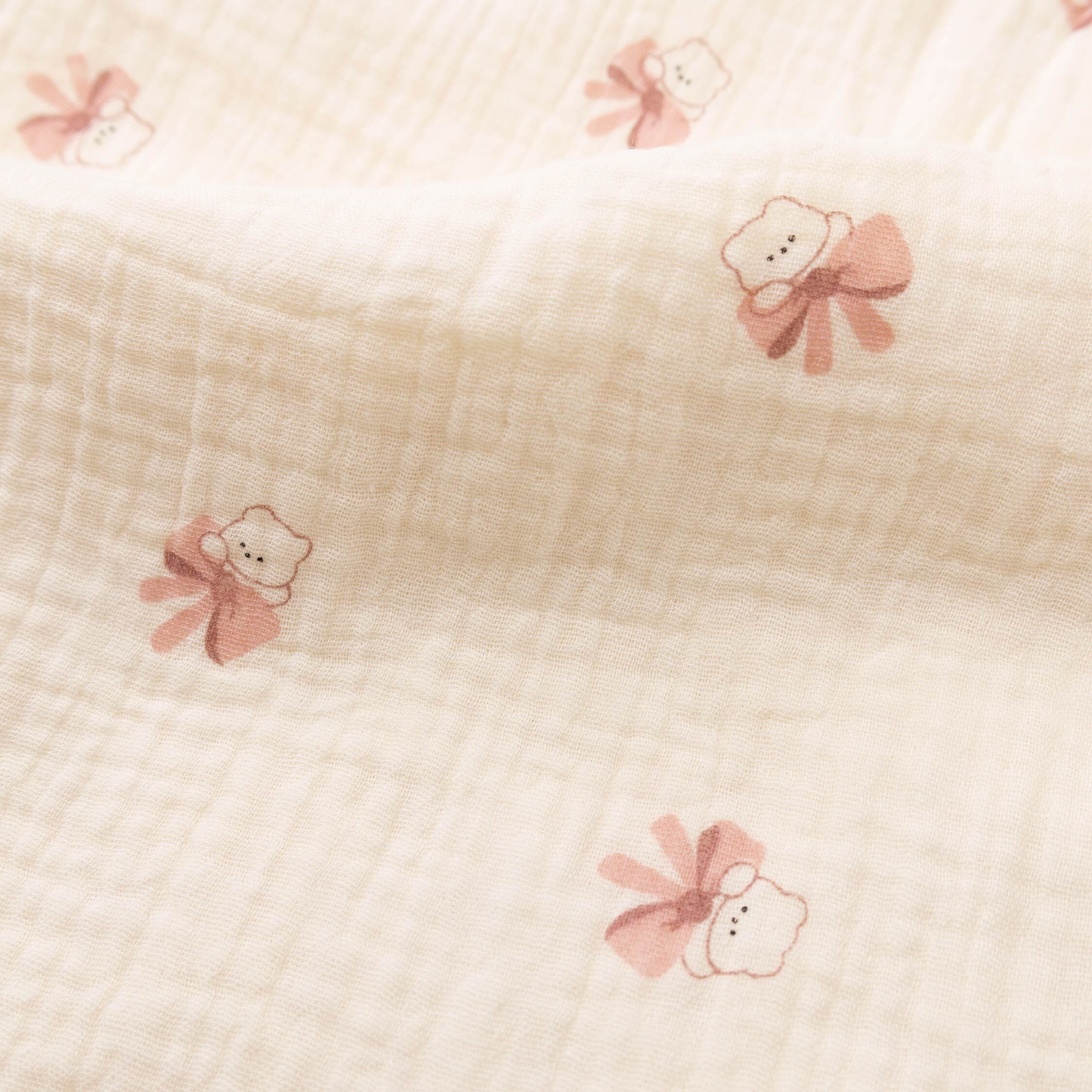 【JB0518】MIT蝴蝶結熊泡泡紗魔粒防踢被