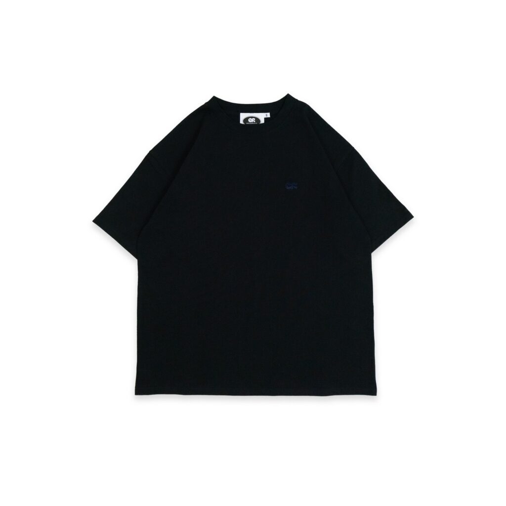 左胸小刺繡厚磅 T-Shirt - Black
