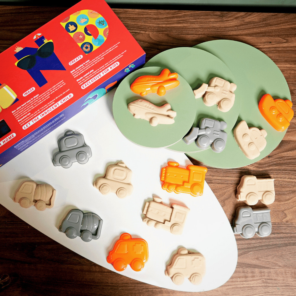 【童心星球】英國 Flowermonaco  模具四件組（交通/蛋糕/海洋/恐龍）