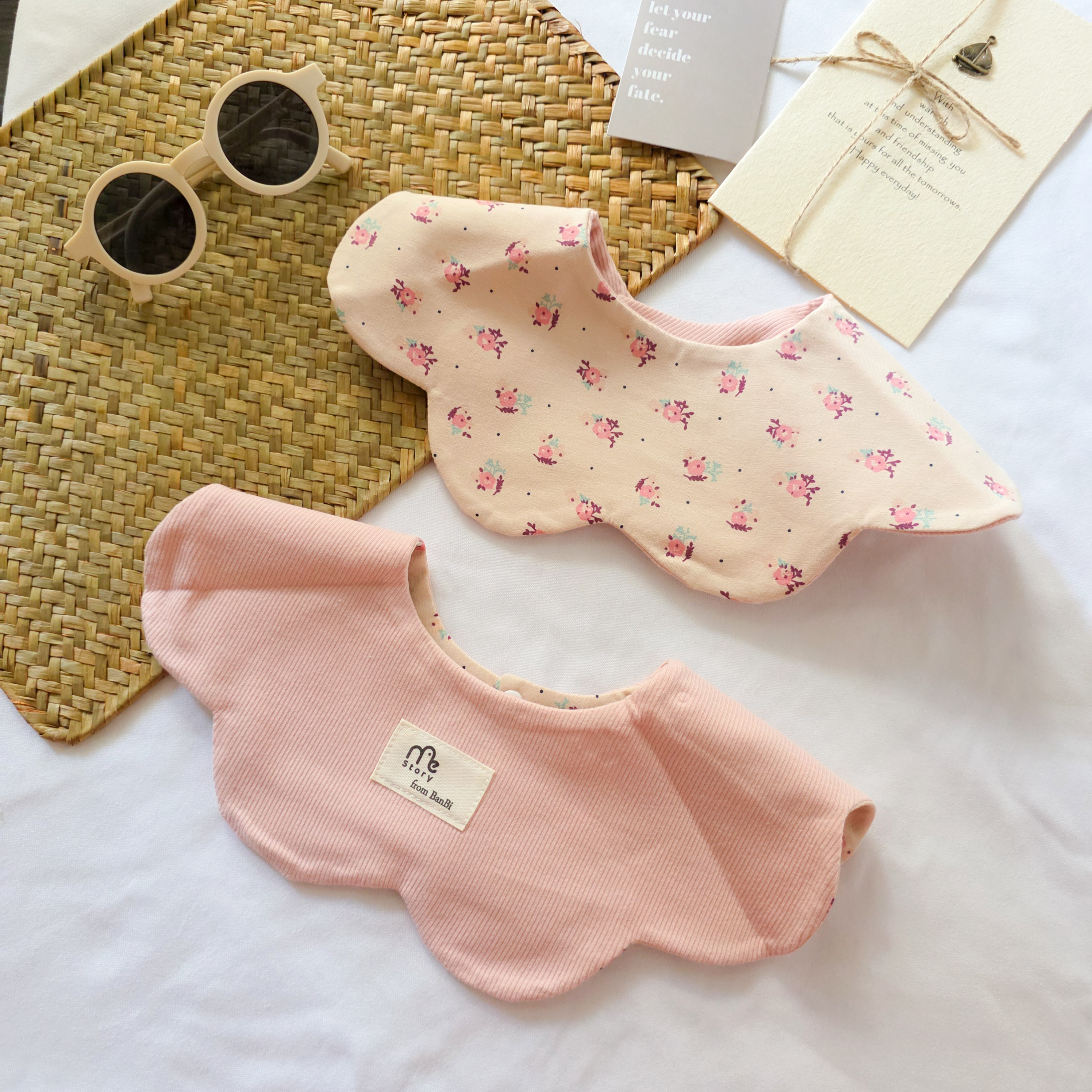 Story粉粉花-雙面口水巾/圍兜