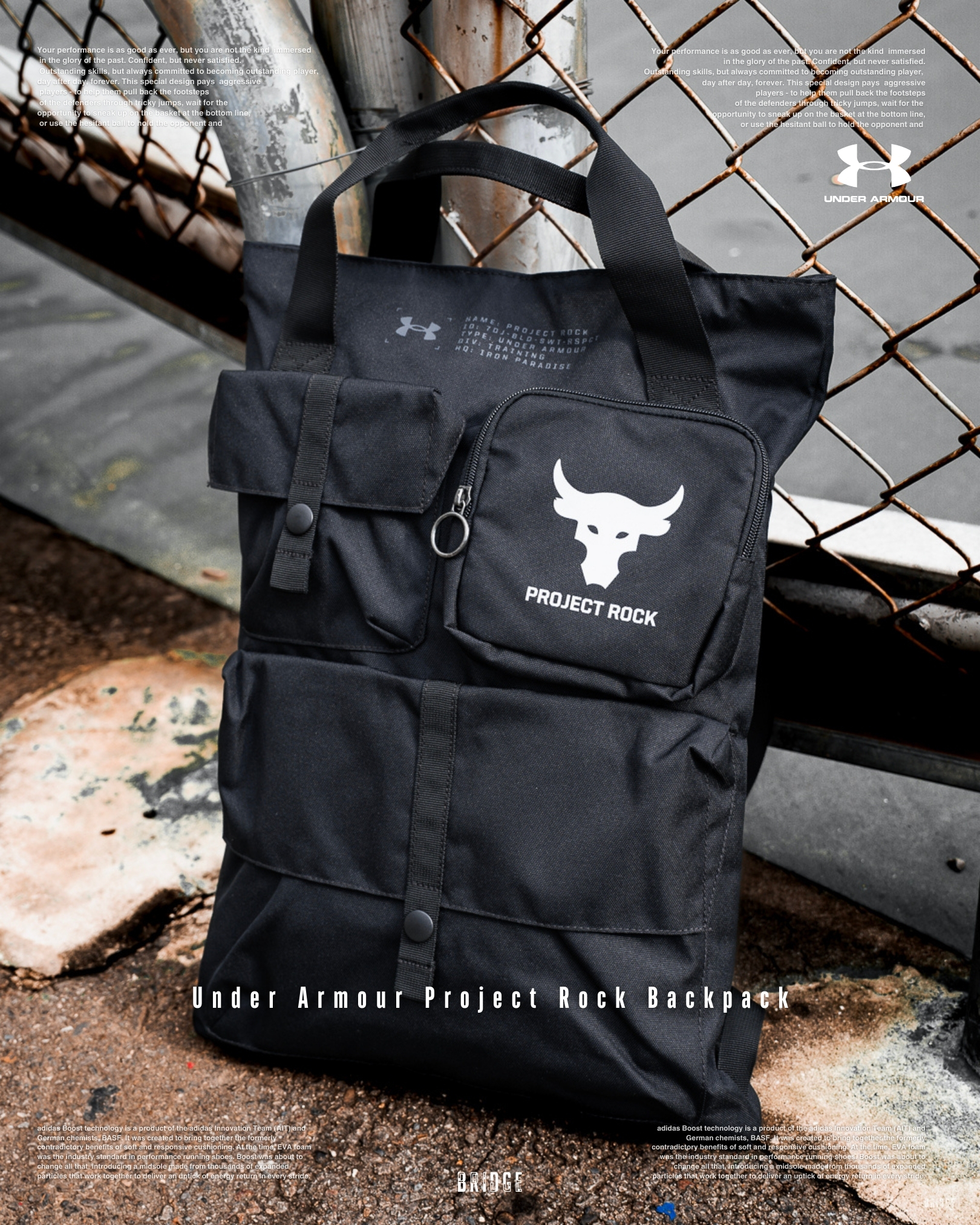 『UA最硬派代表💥』Under Armour Project Rock Backpack 1381925-001