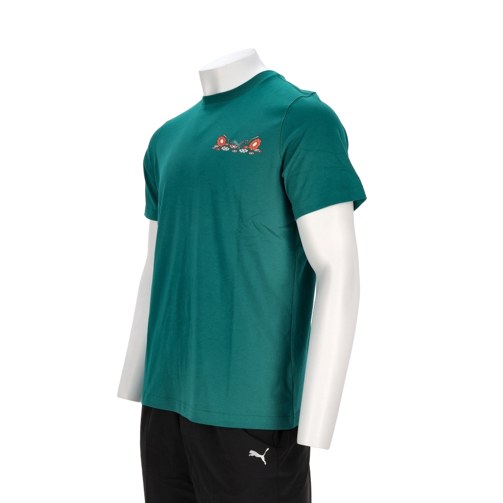 Puma 魷魚系列 男款 綠色 歐規 印花 休閒 T恤 上衣 短T 百搭 運動 短袖 63070674
