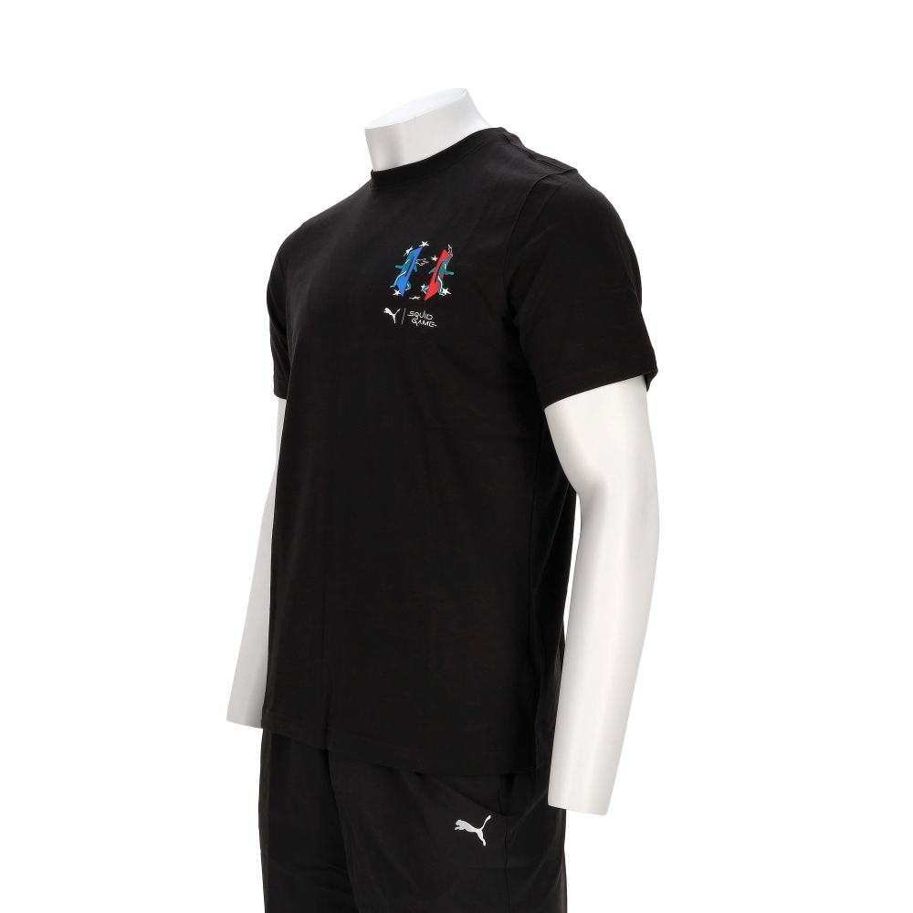 Puma 魷魚系列 男款 黑色 歐規 印花 休閒 T恤 上衣 短T 百搭 運動 短袖 63070601